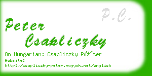 peter csapliczky business card